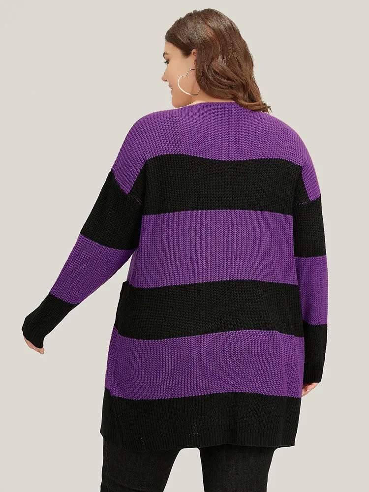 Halloween Colorblock Patched Pocket Tunic Cardigan sold by Bloomchic product image thumbnail 2