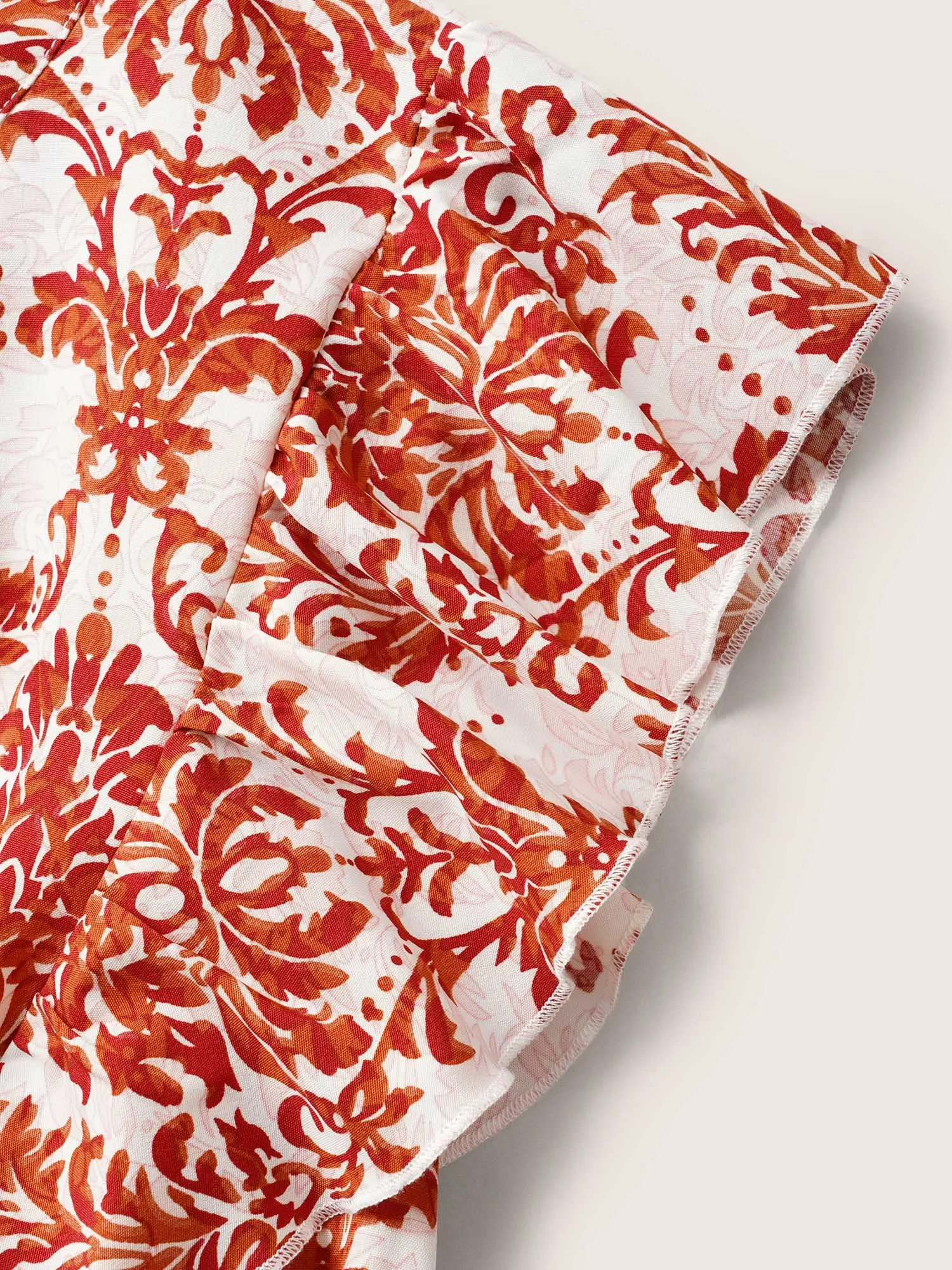 Boho Print Shirred Ruffle Cap Sleeve Dress sold by Bloomchic product image thumbnail 5