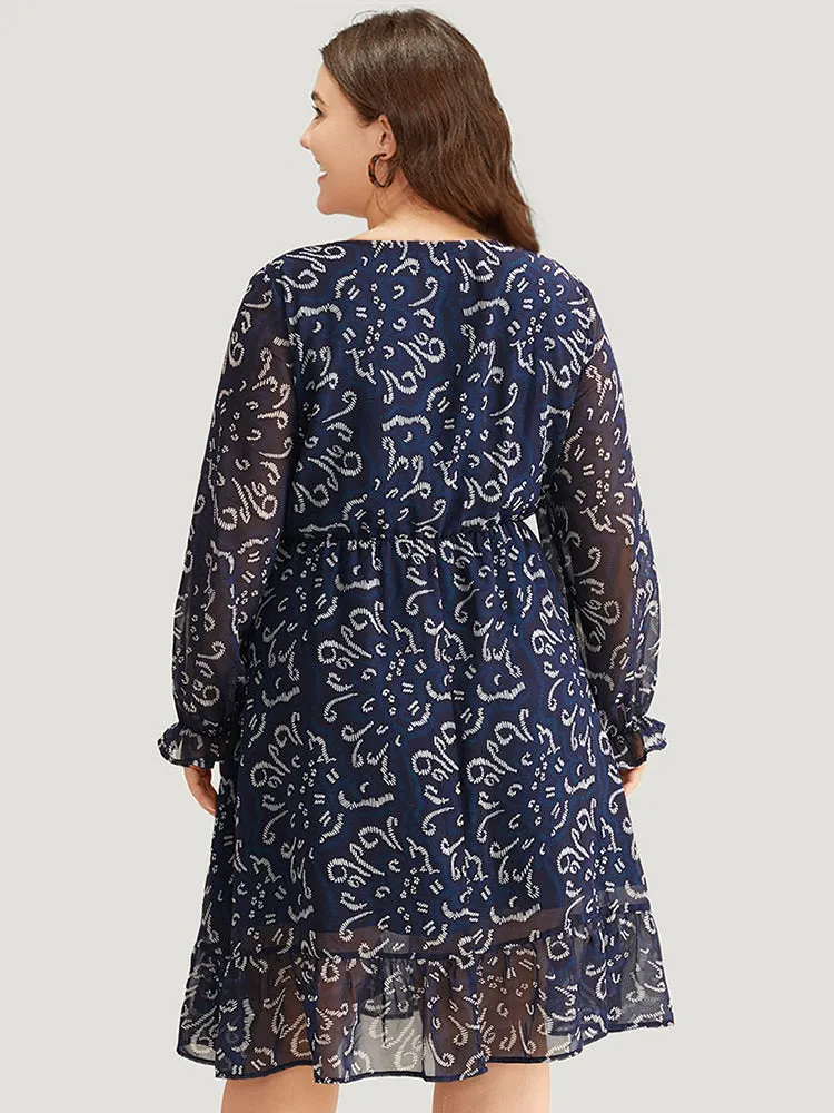 Geometric Pocket Ruched Mesh Dress sold by Bloomchic product image thumbnail 5