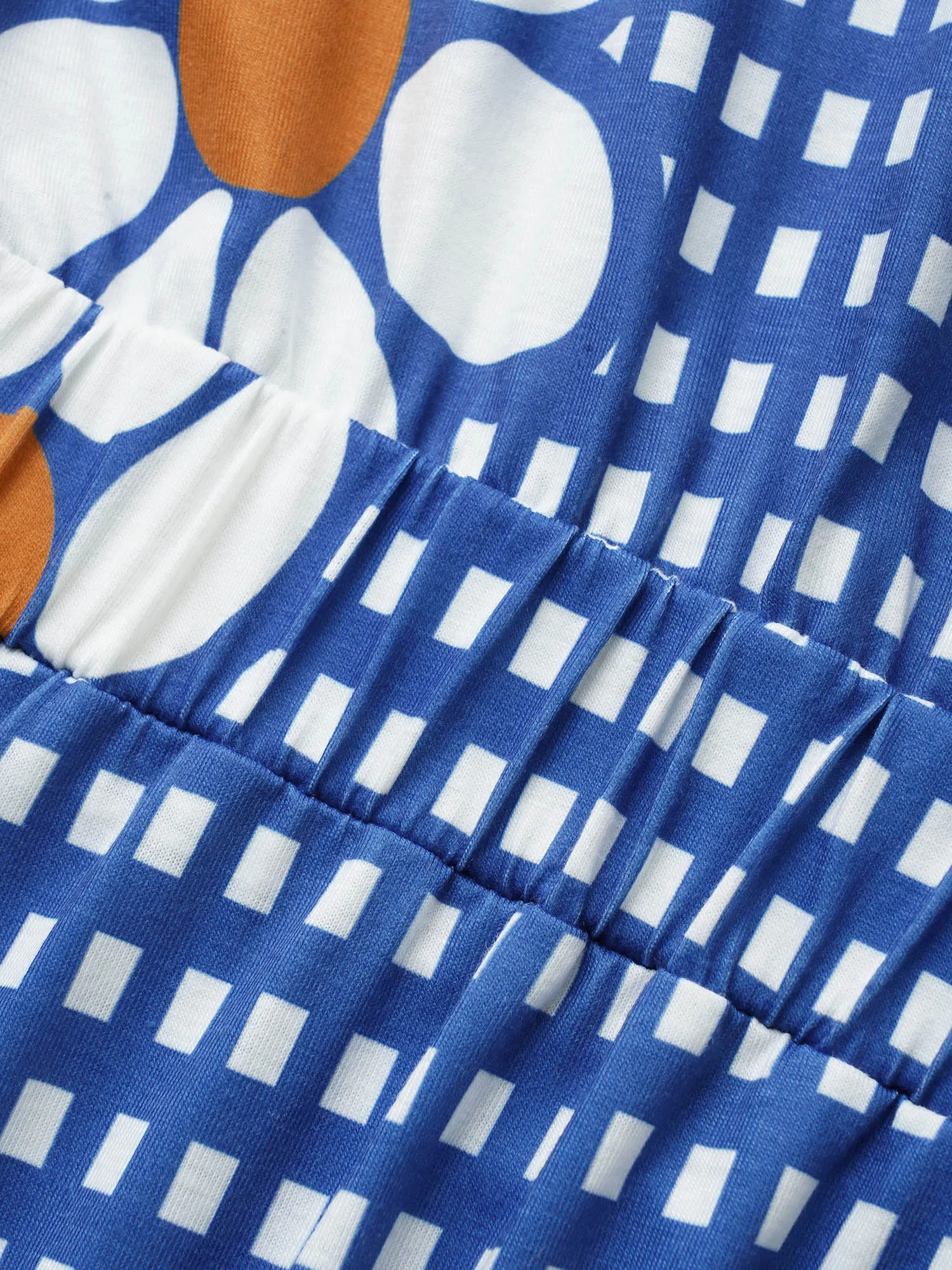 Gingham Floral Elastic Waist Midi Dress sold by Bloomchic product image thumbnail 5