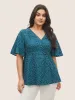 Solid Button Detail Ruffle Sleeve Gathered Blouse sold by Bloomchic