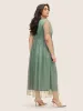 Floral Embroidered Mesh Ruffle Sleeve Dress sold by Bloomchic