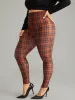 Plaid Skinny Elastic Waist Leggings sold by Bloomchic