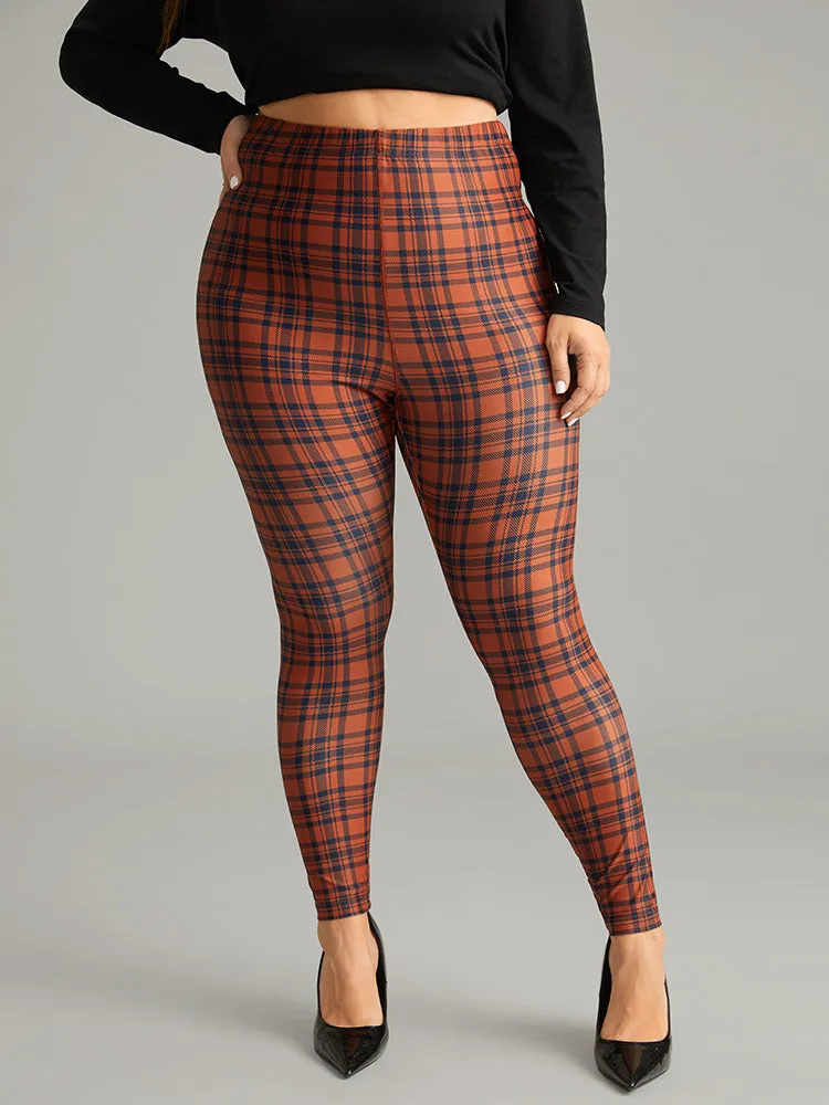 Plaid Skinny Elastic Waist Leggings sold by Bloomchic product image thumbnail 3