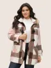 Colorblock Contrast Fuzzy Trim Duffle Button Coat sold by Bloomchic
