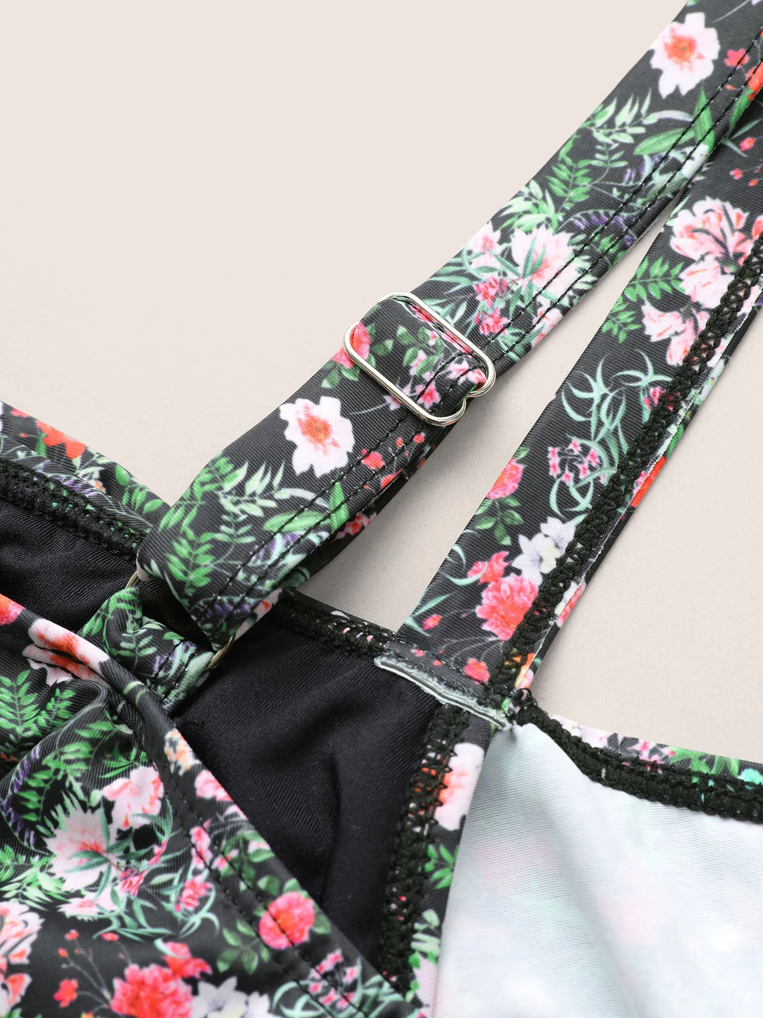 Ditsy Floral Ruffles Cold Shoulder Swim Dress sold by Bloomchic product image thumbnail 5