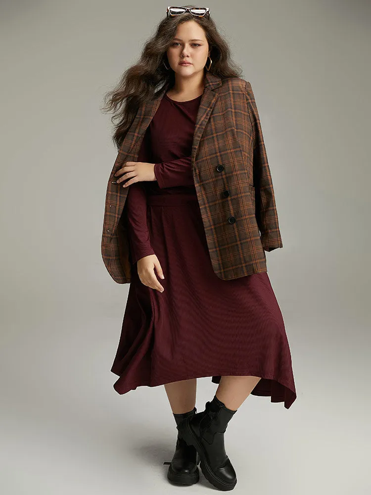 Solid Rib Knit Crew Neck Twist Front Dress sold by Bloomchic product image thumbnail 3
