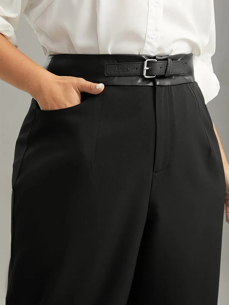 Static-Free PU Leather Buckle Detail Pants sold by Bloomchic product image thumbnail 4