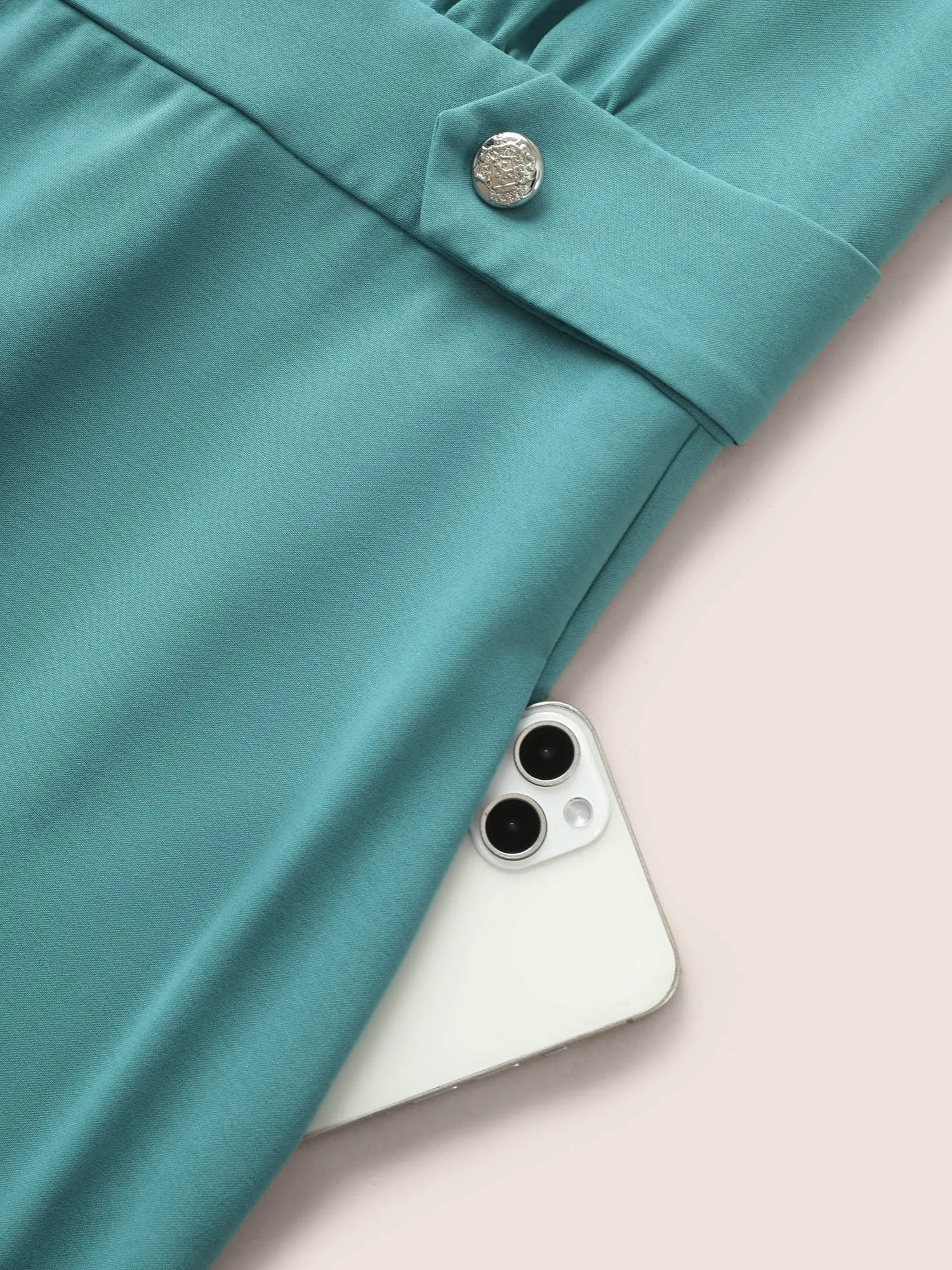 Solid Metal Chain Detail Side Seam Pocket Dress sold by Bloomchic product image thumbnail 5