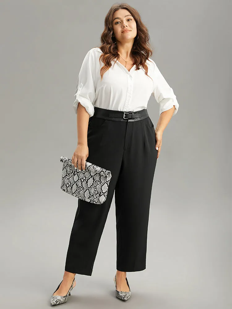 Static-Free PU Leather Buckle Detail Pants sold by Bloomchic product image thumbnail 3