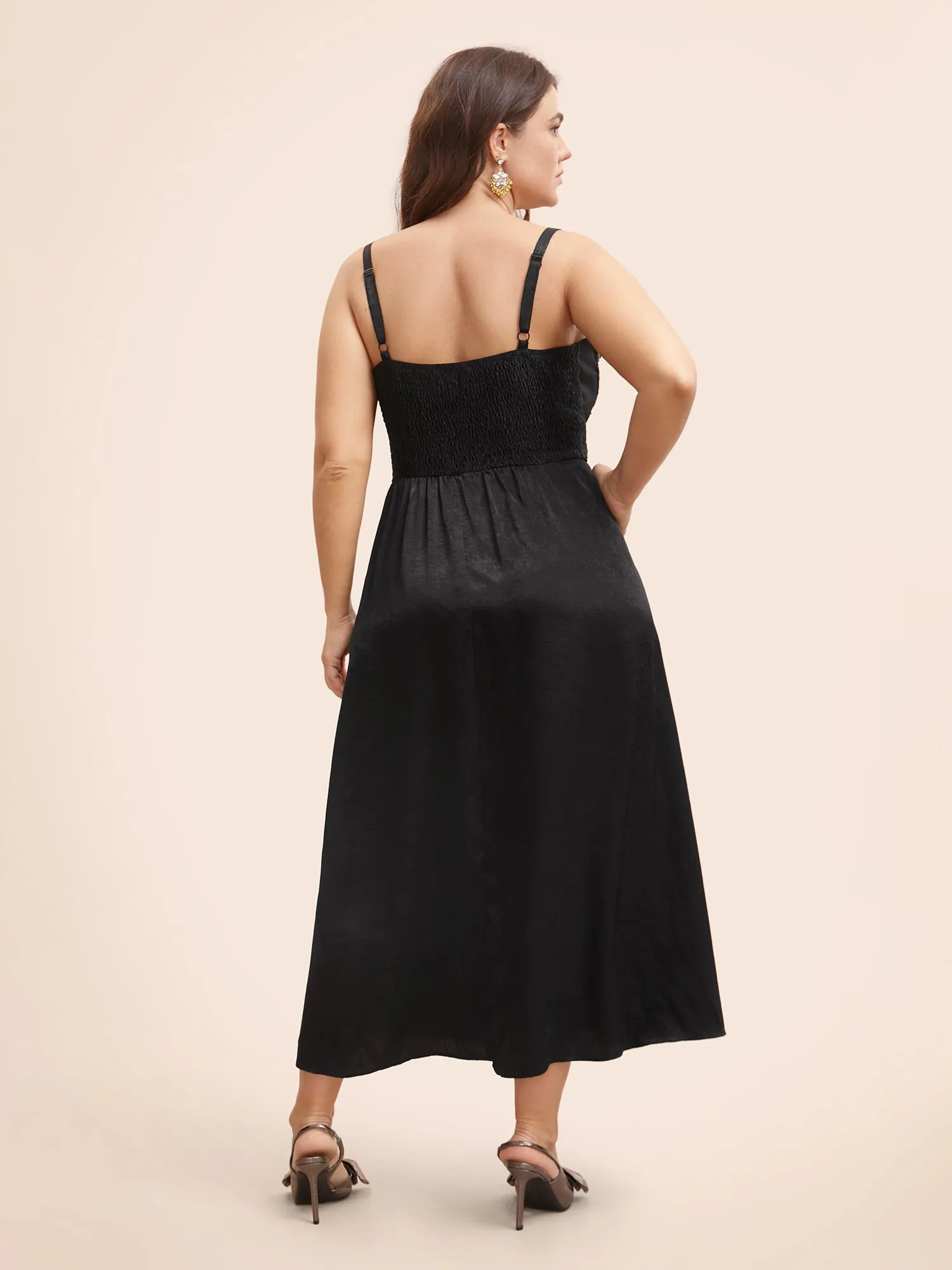 Sequin Patchwork Split Hem Cami Dress sold by Bloomchic product image thumbnail 3