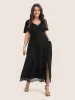 Solid Pocket Contrast Lace Split Maxi Dress sold by Bloomchic