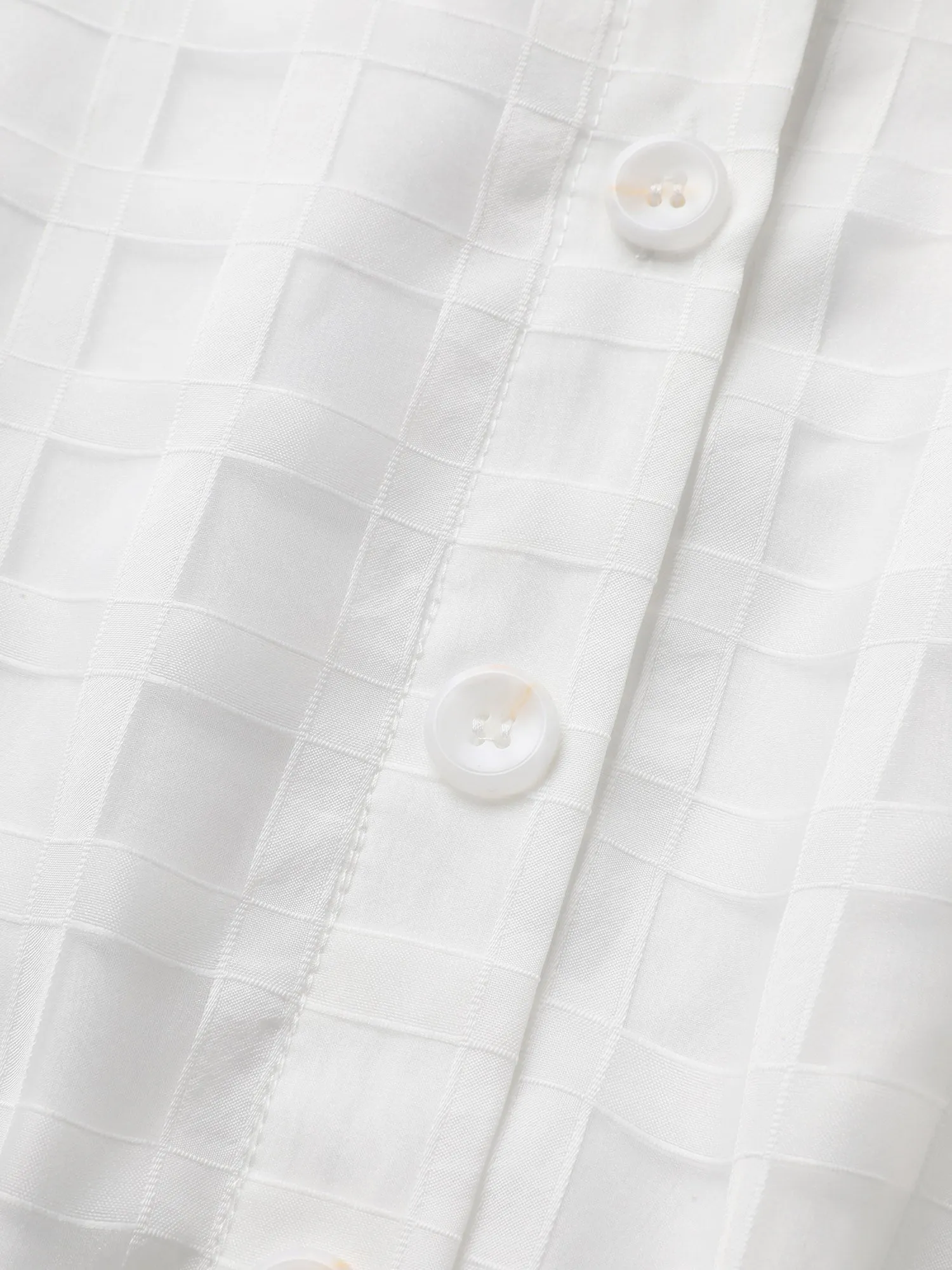 Shirt Collar Gingham Mesh Button Up Dress sold by Bloomchic product image thumbnail 5