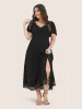 Solid Pocket Contrast Lace Split Maxi Dress sold by Bloomchic