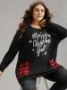 Christmas Letter Plaid Patchwork Pocket T-shirt sold by Bloomchic