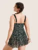 Ditsy Floral See Through Gathered Swim Dress sold by Bloomchic