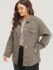 Solid Denim Button Fly Flap Pocket Light Wash Jacket sold by Bloomchic