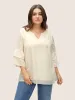 Plisse Mesh Flutter Layered Sleeve Blouse sold by Bloomchic