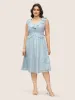 Plisse Ruffle Trim Gathered Sleeveless Dress sold by Bloomchic