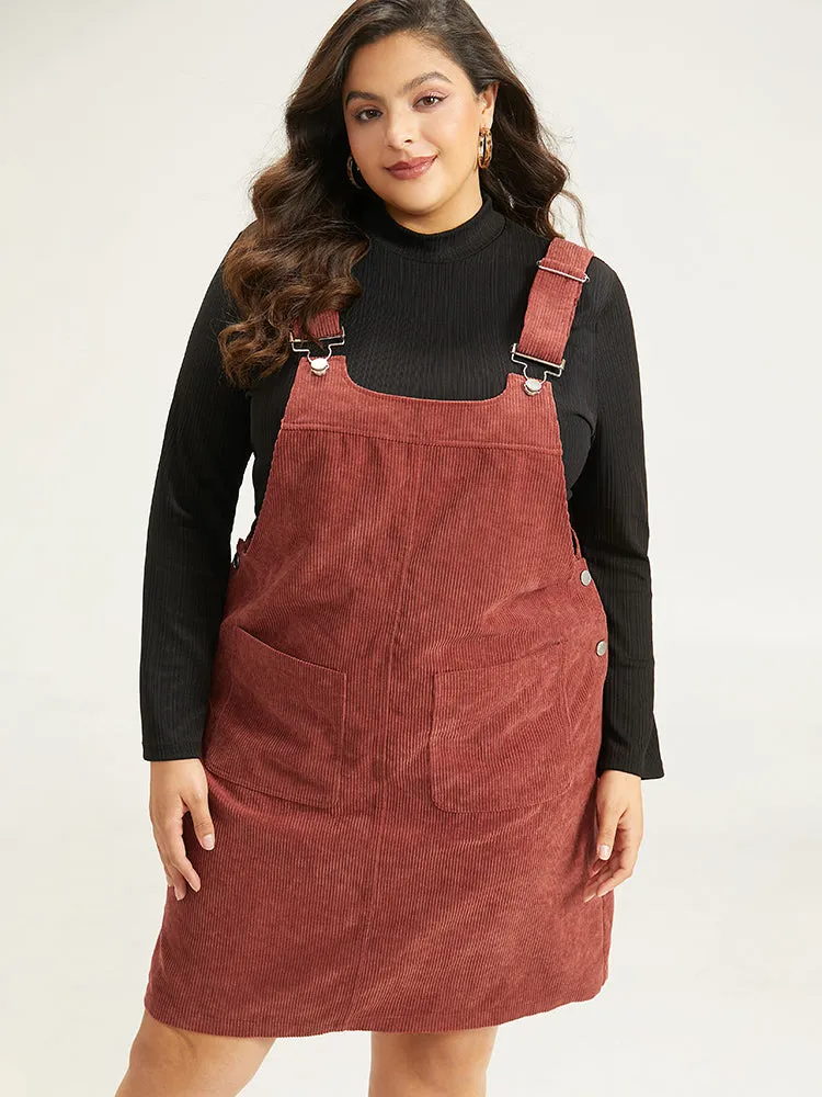 Corduroy Adjustable Straps Metal Detail Pocket Cami Dress sold by Bloomchic product image thumbnail 5