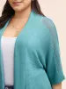 Texture Batwing Sleeve Split Hem Cardigan sold by Bloomchic