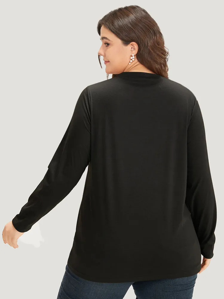 Moon & Floral Print Round Neck T-shirt sold by Bloomchic product image thumbnail 2