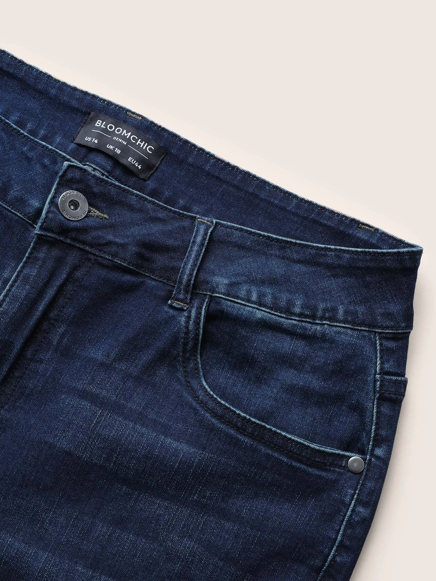 Dark Wash Below The Knees Pocket Jeans sold by Bloomchic product image thumbnail 5