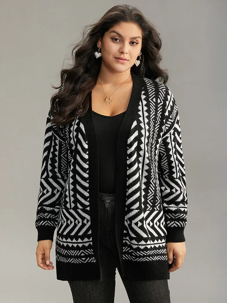 Bandana Print Open Front Loose Cardigan sold by Bloomchic product image thumbnail 3