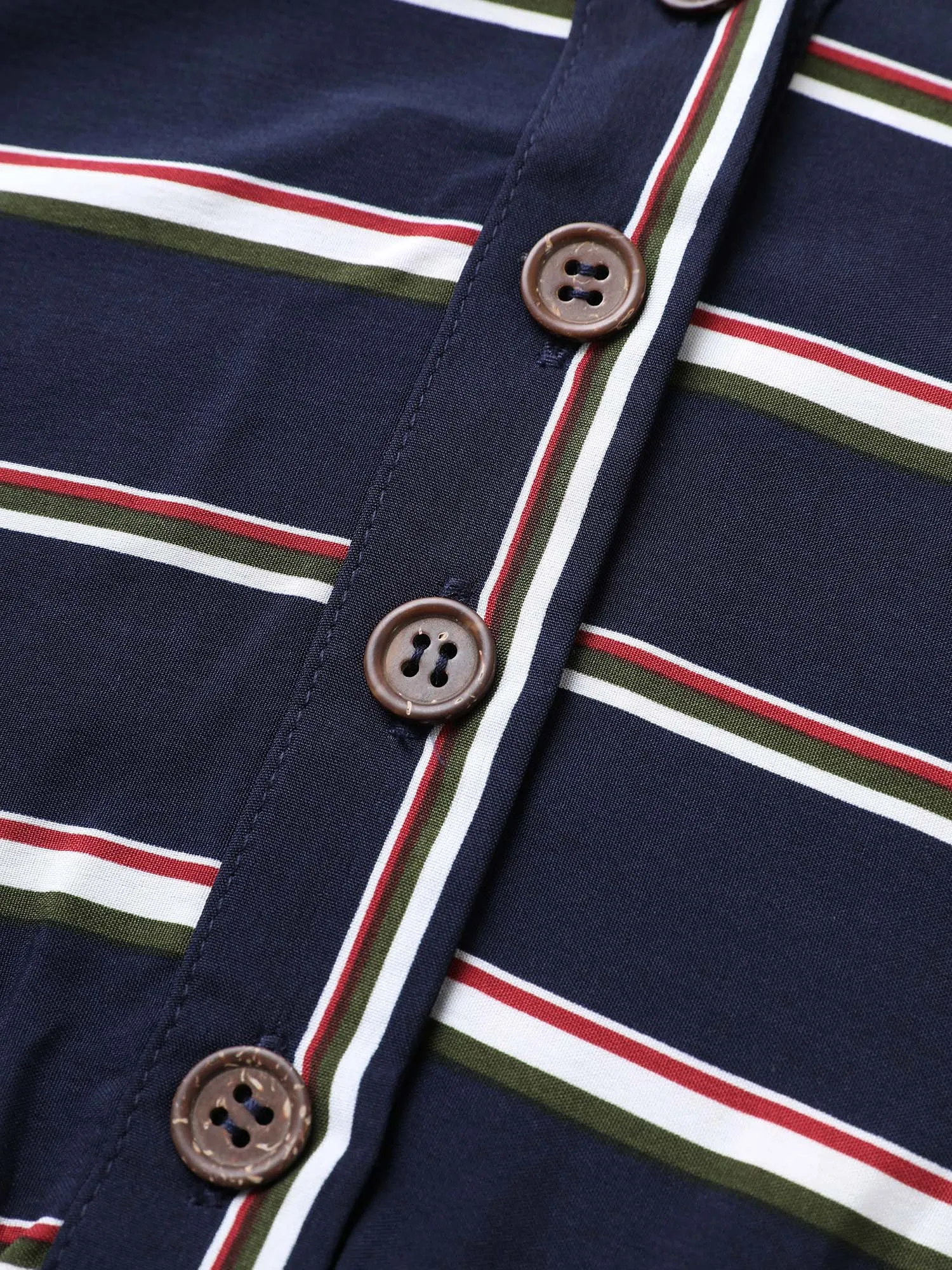 Notched Collar Striped Elastic Waist Midi Dress sold by Bloomchic product image thumbnail 5