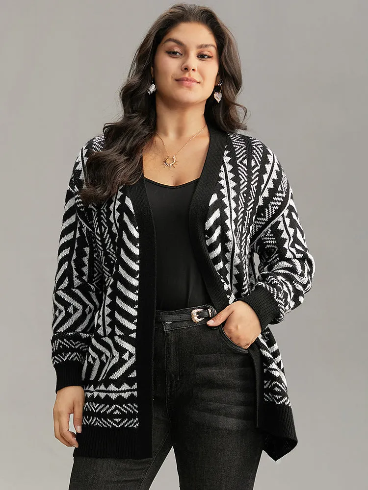 Bandana Print Open Front Loose Cardigan sold by Bloomchic