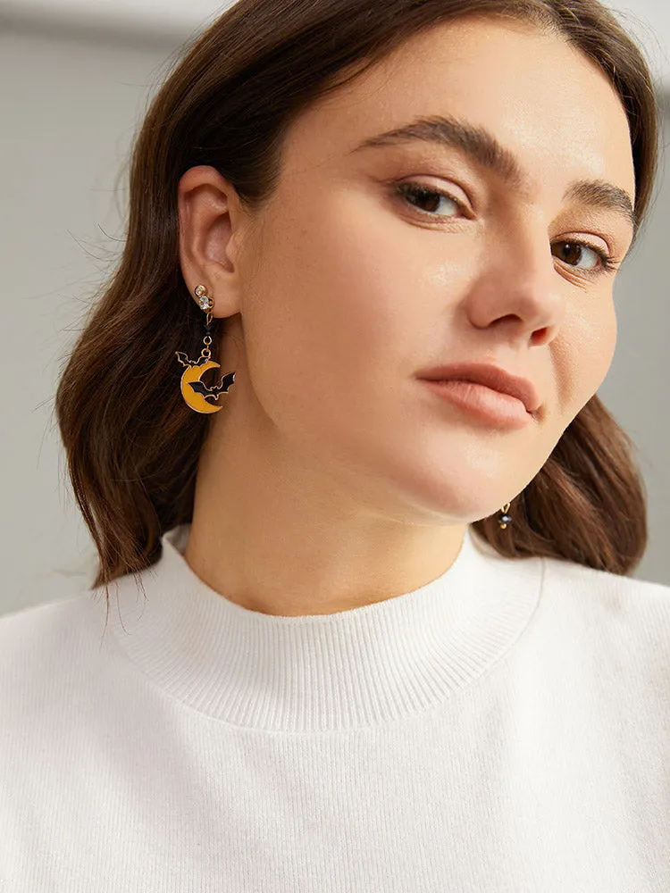 Halloween Pumpkin & Moon Earrings sold by Bloomchic product image thumbnail 5