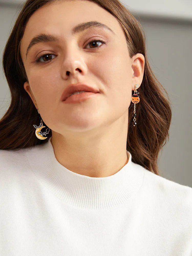Halloween Pumpkin & Moon Earrings sold by Bloomchic product image thumbnail 2