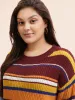 Striped Contrast Drop Shoulder Sleeve Pullover sold by Bloomchic