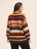 Striped Contrast Drop Shoulder Sleeve Pullover sold by Bloomchic
