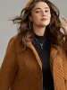 Plisse Quilted Zipper Fly Belted Padded Jacket sold by Bloomchic