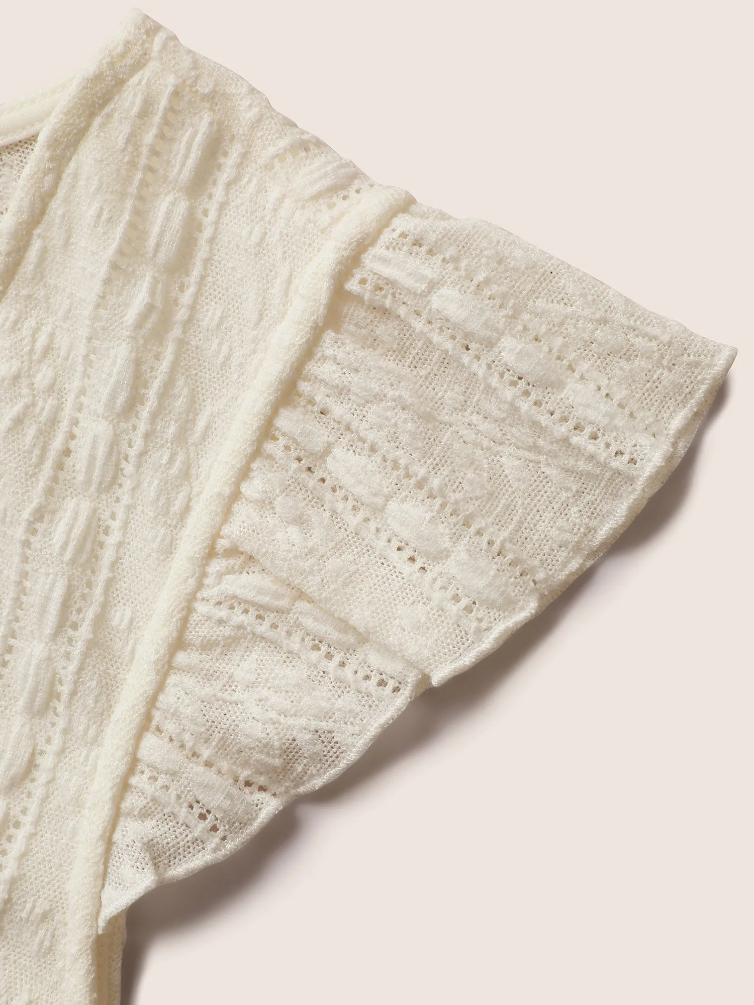 U Neck Lace Panel Ruffle Cap Sleeve T-shirt sold by Bloomchic product image thumbnail 5