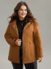 Plisse Quilted Zipper Fly Belted Padded Jacket sold by Bloomchic