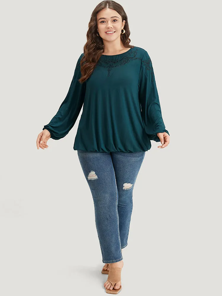 Supersoft Essentials Embroidered Elastic Hem T-shirt sold by Bloomchic product image thumbnail 4