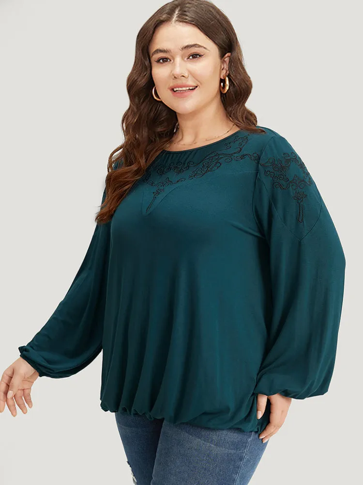 Supersoft Essentials Embroidered Elastic Hem T-shirt sold by Bloomchic product image thumbnail 3