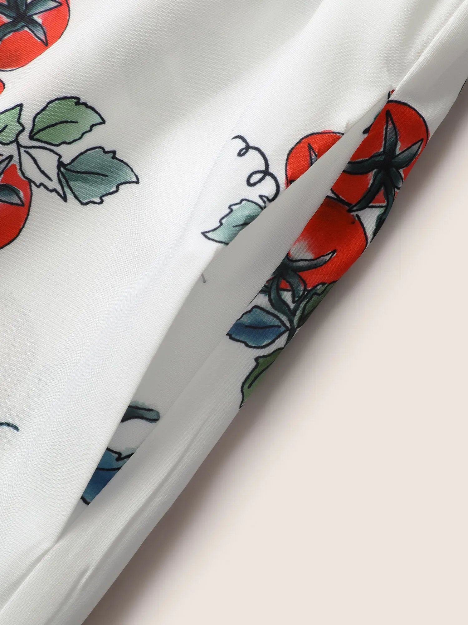 Tomato Print Square Neck Ruffle Cap Sleeve Dress sold by Bloomchic product image thumbnail 5