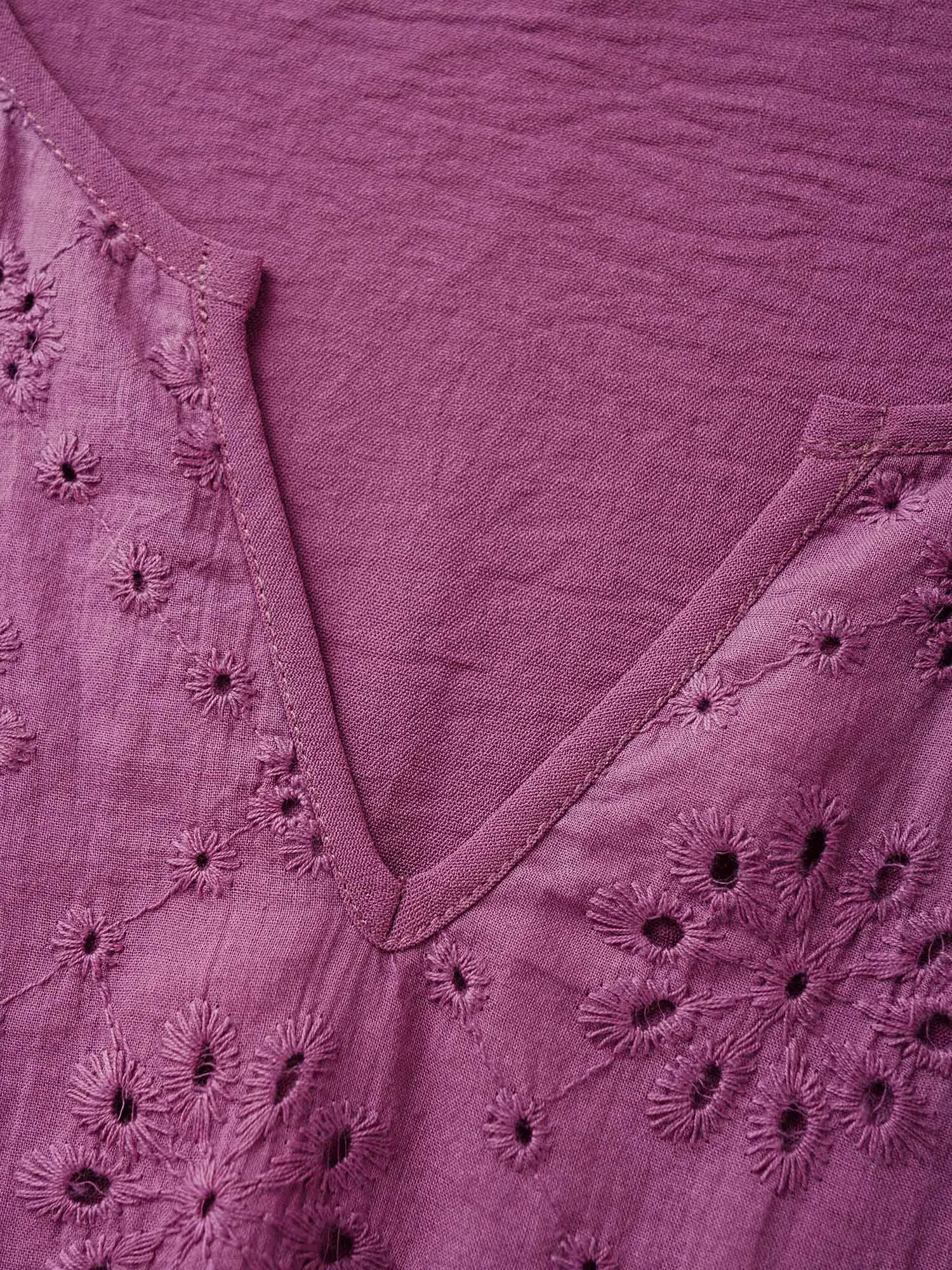 Solid Notched Broderie Anglaise Pocket Dress sold by Bloomchic product image thumbnail 5