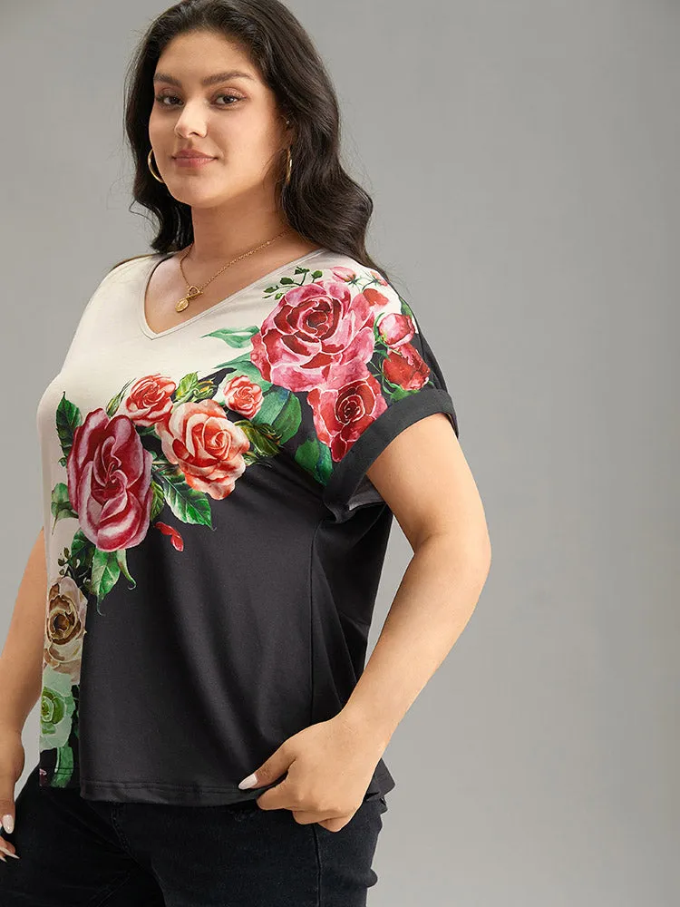 Boho Print Roll Batwing Sleeve T-shirt sold by Bloomchic product image thumbnail 3