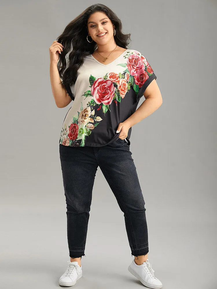 Boho Print Roll Batwing Sleeve T-shirt sold by Bloomchic product image thumbnail 4