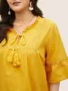 Solid Contrast Webbing Tassel Frill Trim Blouse sold by Bloomchic