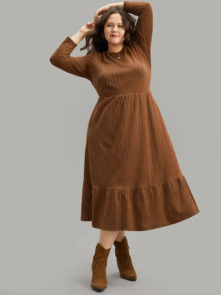 Water Ripple Long Sleeve Pocket Dress sold by Bloomchic product image thumbnail 4