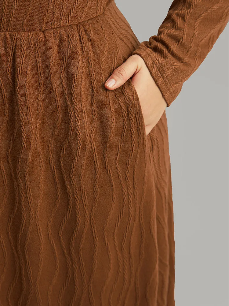 Water Ripple Long Sleeve Pocket Dress sold by Bloomchic product image thumbnail 5