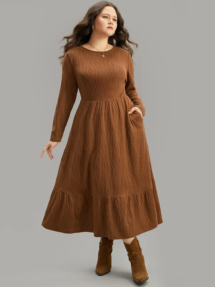 Water Ripple Long Sleeve Pocket Dress sold by Bloomchic product image thumbnail 2