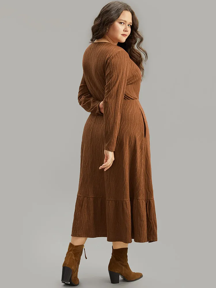 Water Ripple Long Sleeve Pocket Dress sold by Bloomchic product image thumbnail 3