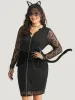 Halloween Guipure Lace Zipper Fly Layered Dress sold by Bloomchic