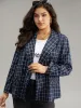 Plaid Flap Detail Suit Collar Button Up Blazer sold by Bloomchic